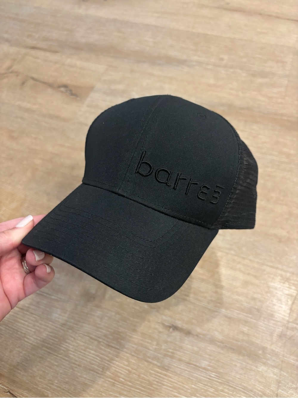 Barre3 Black Embroidered Trucker Cap